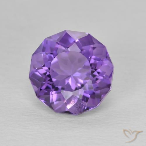 2.29ct 자연스러운 미디엄 바이올렛 자수정, 둥근, VS-SI