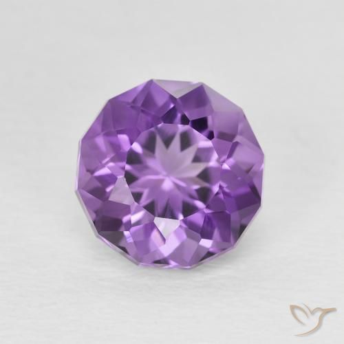 2.37ct 자연스러운 Medium Light Purplish-Violet 자수정, 둥근, VVS-VS