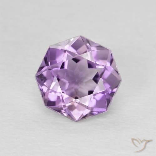 1.29ct 자연스러운 보라색 보라색 자수정, 에메랄드 컷, VS