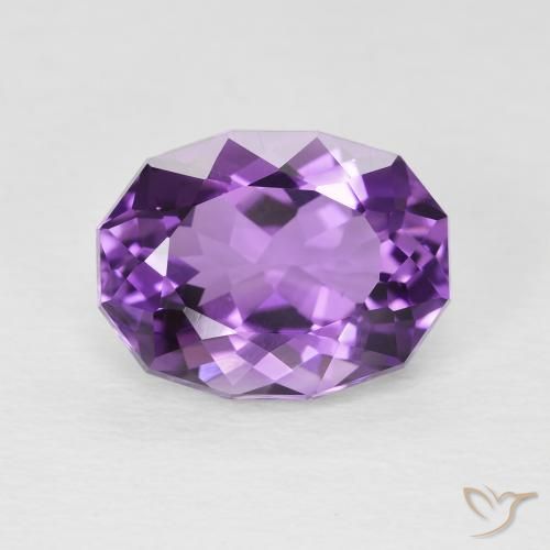 3.50ct 자연스러운 미디엄 바이올렛 핑크 자수정, 타원형, VS