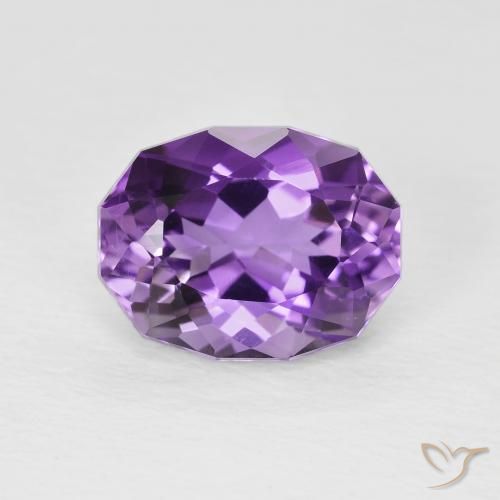 3.23ct 자연스러운 미디엄 바이올렛 핑크 자수정, 타원형, VS
