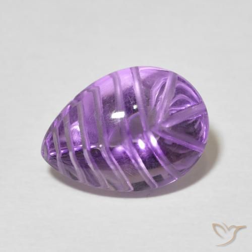 5.52ct 자연스러운 인텐스 바이올렛 자수정, 배 모양, 투명한