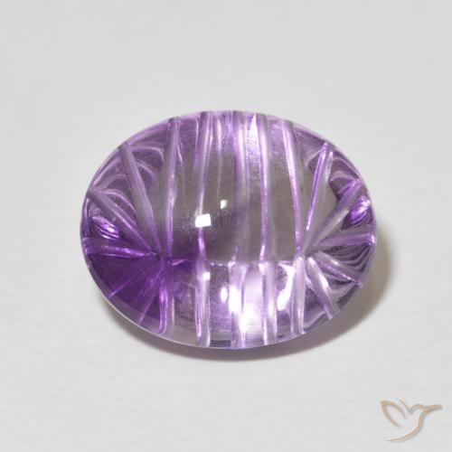 6.74ct 자연스러운 보라색 보라색 자수정, 타원형, 투명한