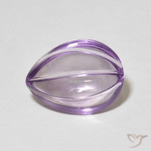 5.89ct 자연스러운 미디엄 바이올렛 자수정, 배 모양, 투명한
