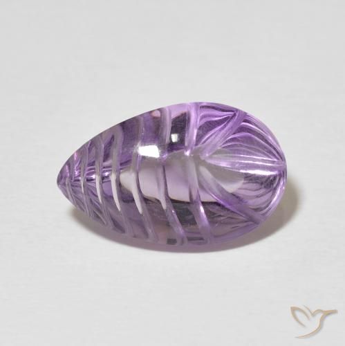 6.87ct 자연스러운 아이리스 바이올렛 자수정, 배 모양, 투명한