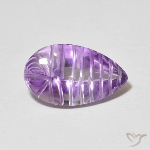 6.22캐럿 천연 Medium Light Purplish-Violet 자수정, 배 모양, 투명한
