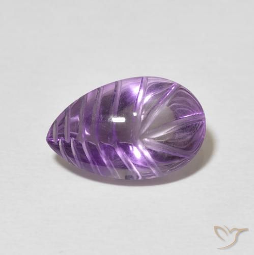 4.40ct 자연스러운 Medium Light Purplish-Violet 자수정, 배 모양, 투명한