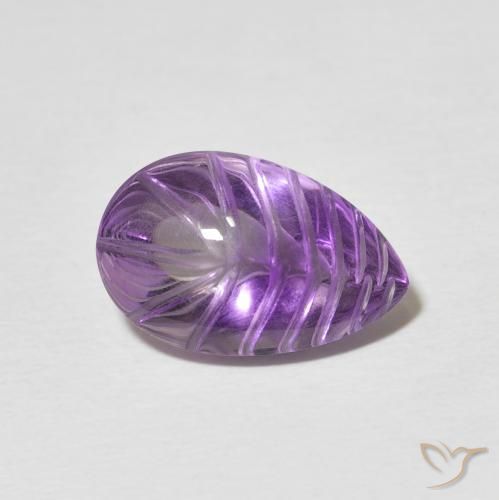 4.40캐럿 천연 Medium Light Purplish-Violet 자수정, 배 모양, 투명한