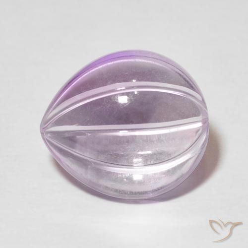 5.64ct 자연스러운 미디엄 바이올렛 자수정, 배 모양, 투명한