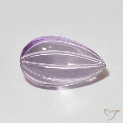 4.77ct 자연스러운 라이트 핑크빛이 도는 바이올렛 자수정, 배 모양, 투명한