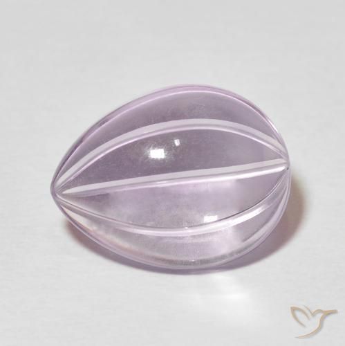 5.93ct 자연스러운 라이트 바이올렛 자수정, 배 모양, 투명한