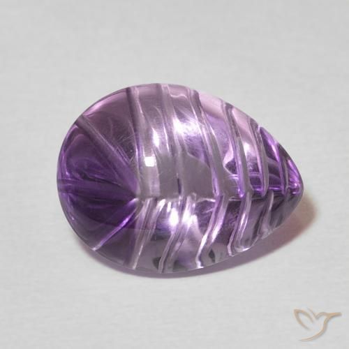 6.63ct 자연스러운 미디엄 바이올렛 자수정, 배 모양, 투명한