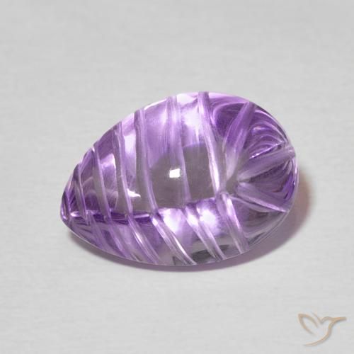 5.42ct 자연스러운 미디엄 바이올렛 자수정, 배 모양, 투명한