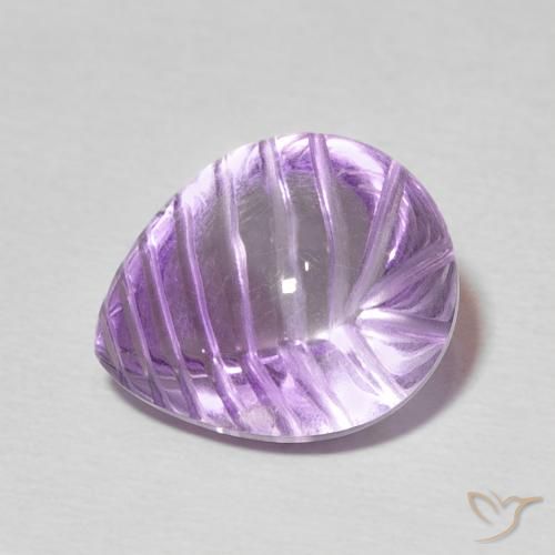 6.82ct 자연스러운 미디엄 바이올렛 자수정, 배 모양, 투명한