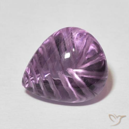 7.04ct 자연스러운 딥 모브 자수정, 배 모양, 투명한