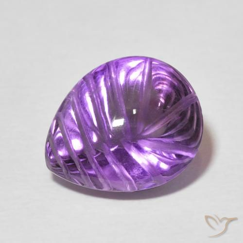 5.88ct 자연스러운 인텐스 바이올렛 자수정, 배 모양, 투명한