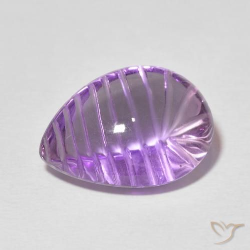 9.04ct 자연스러운 딥 핑크빛이 도는 바이올렛 자수정, 배 모양, 투명한