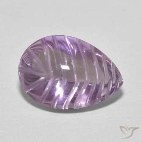 4.66ct 자연스러운 라이트 미디엄 바이올렛 자수정, 배 모양, 투명한