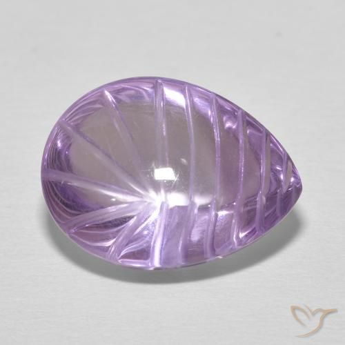 7.25ct 자연스러운 미디엄 바이올렛 자수정, 배 모양, 투명한