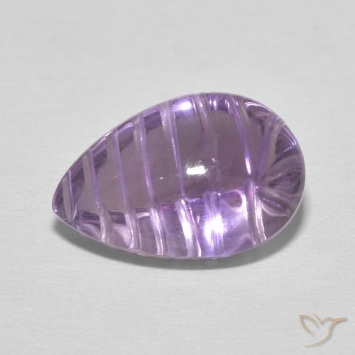 5.34ct 자연스러운 Medium Light Purplish-Violet 자수정, 배 모양, 투명한