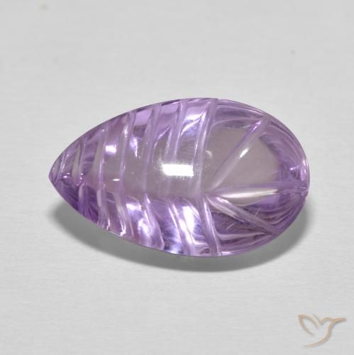 6.21ct 자연스러운 Medium Light Purplish-Violet 자수정, 배 모양, 투명한