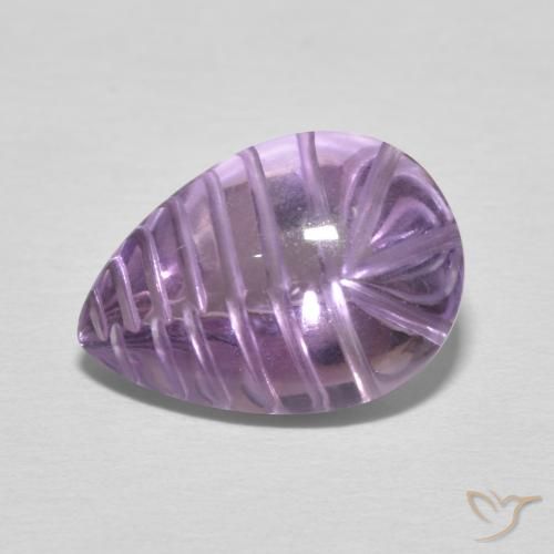 5.55ct 자연스러운 라이트 미디엄 바이올렛 자수정, 배 모양, 투명한