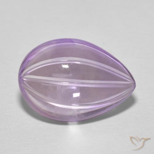 6.65ct 자연스러운 보라색 보라색 자수정, 배 모양, 투명한