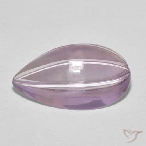 8.46ct 자연스러운 분홍빛이 도는 보라색 자수정, 배 모양, 투명한