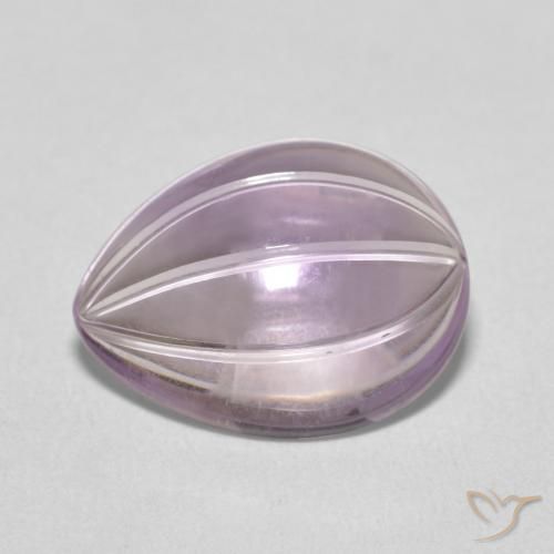 5.27ct 자연스러운 Light Grayish Pink-Violet 자수정, 배 모양, 투명한