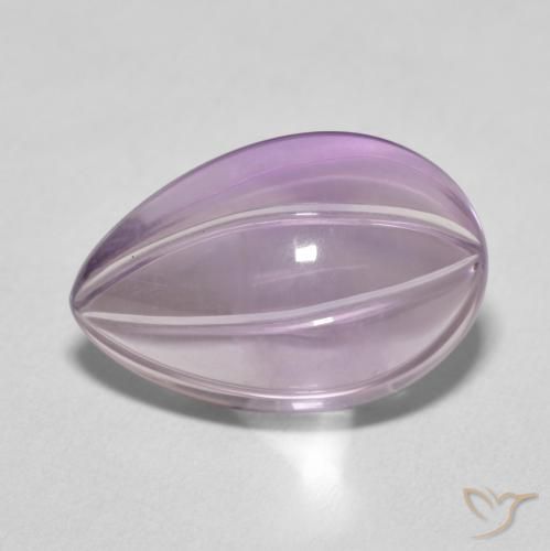 7.38ct 자연스러운 매우 밝은 보라색 자수정, 배 모양, 투명한
