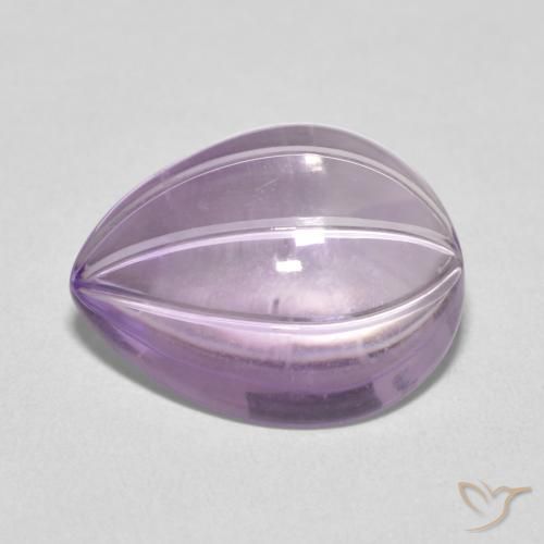 8.27ct 자연스러운 Light Grayish Pink-Violet 자수정, 배 모양, 투명한
