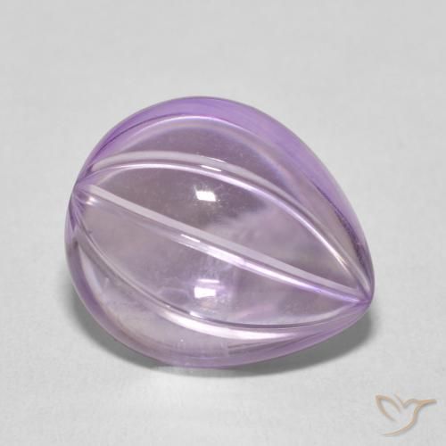 6.78캐럿 천연 Light Grayish Pink-Violet 자수정, 배 모양, 투명한