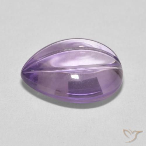6.78캐럿 천연 Light Grayish Pink-Violet 자수정, 배 모양, 투명한