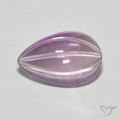 4.08ct 자연스러운 Light Grayish Pink-Violet 자수정, 배 모양, 투명한