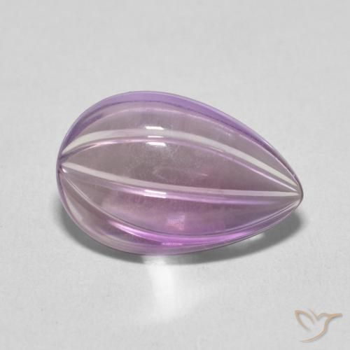 4.08캐럿 천연 Light Grayish Pink-Violet 자수정, 배 모양, 투명한