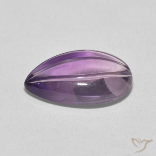 4.08캐럿 천연 Light Grayish Pink-Violet 자수정, 배 모양, 투명한