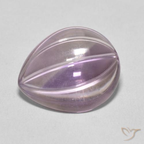 7.52ct 자연스러운 Light Grayish Pink-Violet 자수정, 배 모양, 투명한