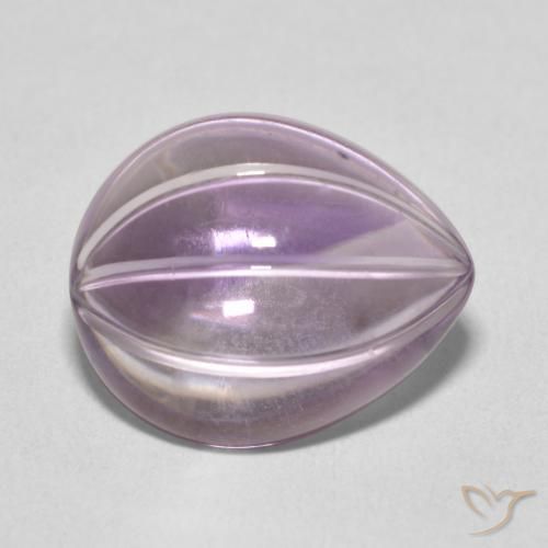 7.52캐럿 천연 Light Grayish Pink-Violet 자수정, 배 모양, 투명한