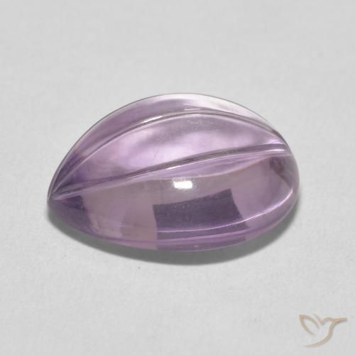 7.52캐럿 천연 Light Grayish Pink-Violet 자수정, 배 모양, 투명한