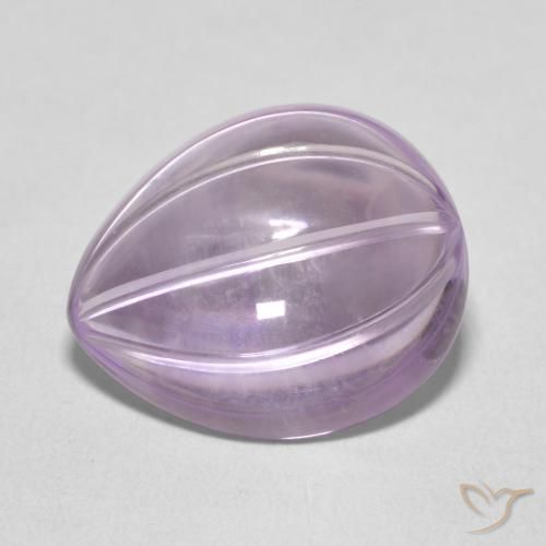 7.76ct 자연스러운 라이트 그레이쉬 바이올렛 자수정, 배 모양, 투명한