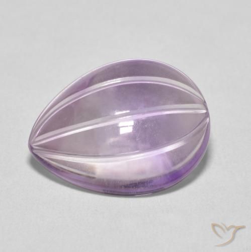 6.58ct 자연스러운 라이트 그레이쉬 바이올렛 자수정, 배 모양, 투명한