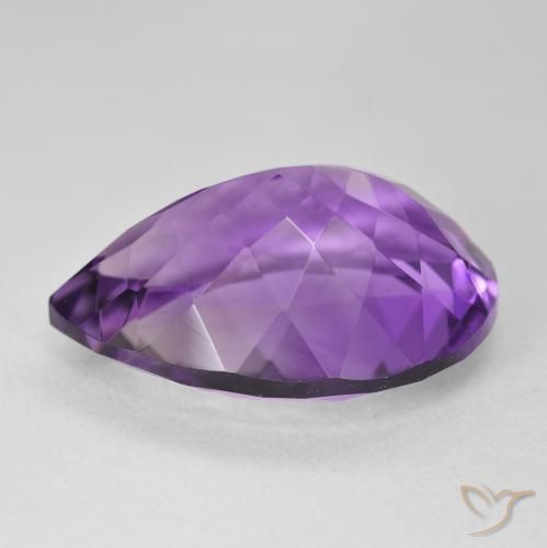 18.42캐럿 천연 Medium Light Purplish-Violet 자수정, 배 모양, VVS