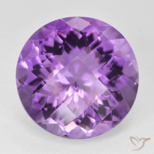 18.76ct 자연스러운 미디엄 퍼플리쉬 바이올렛 자수정, 둥근, VVS
