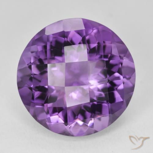 18.58ct 자연스러운 미디엄 바이올렛 핑크 자수정, 둥근, VVS