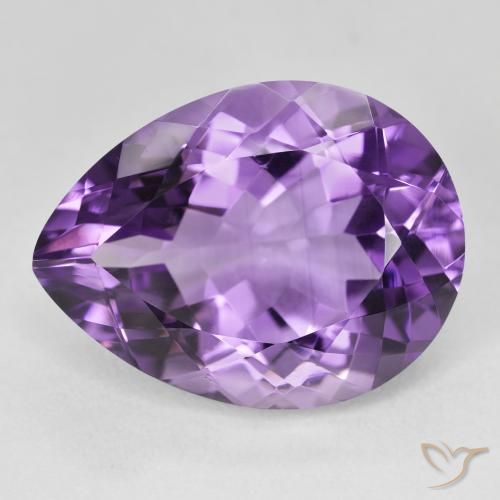 19.11ct 자연스러운 인텐스 바이올렛 자수정, 배 모양, VVS