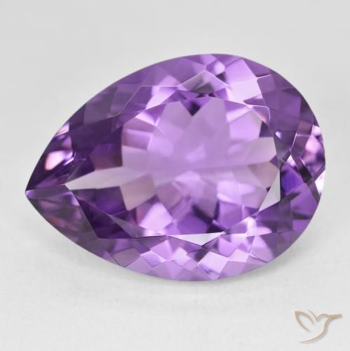 17.90ct 자연스러운 인텐스 바이올렛 자수정, 배 모양, VVS