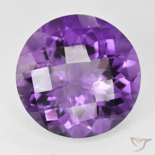 18.89ct 자연스러운 비비드 바이올렛 자수정, 둥근, VVS