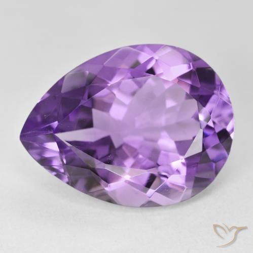 17.62ct 자연스러운 인텐스 바이올렛 자수정, 배 모양, VVS