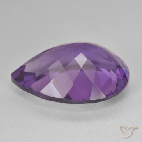18.36캐럿 천연 Medium Light-Violet 자수정, 배 모양, VVS
