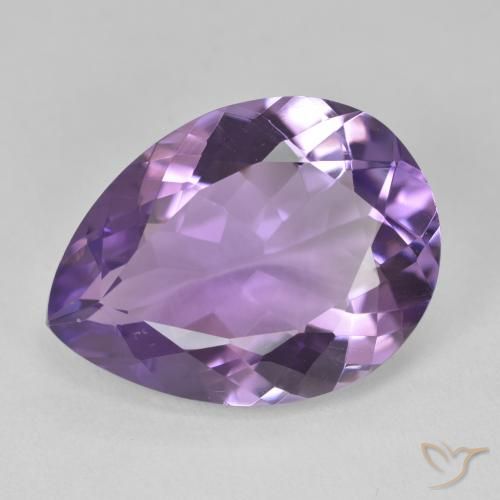 15.16ct 자연스러운 미디엄 바이올렛 자수정, 배 모양, VVS-VS